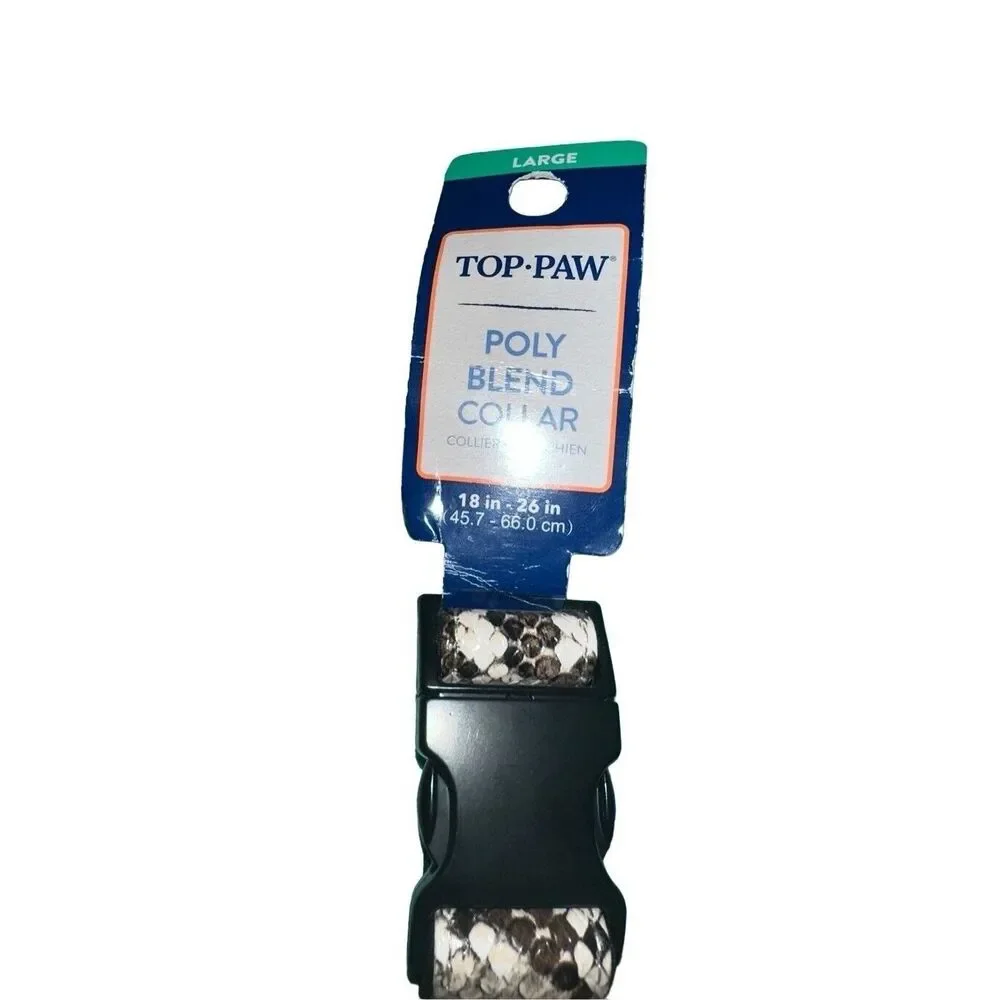 Top Paw Gray Snakeskin Poly Blend‎ Dog Collar X-Small 8-12 in